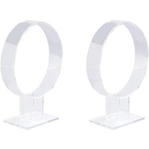 esowemsn 2pcs Clear Acrylic Headband Display Stand Headwear Holder Hairband Organizer Single Hair Hoop Holder Fixing Tools Accessories
