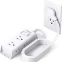 Flat Extension Cord 15 ft - Addtam Flat Plug Power Strip with 6 Outlets Extender, Long Extension Cord with Multiple Outlets, Wall Mount for Home Dorm Room Essentials, ETL Listed