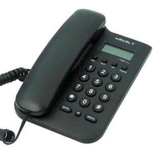 Corded Basic Landline Phone, TelPal FSK/DTMF Simple Caller ID Telephone with LCD Incoming Call Number Display, Small Desk/Wall Mountable Analog Phone for Home Office (Black)