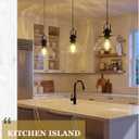 Large Pendant Lights Kitchen Island, 10.5" Farmhouse Black Pendant Lighting with Hammered Glass Shade, Vintage Hanging Light Fixtures for Dining Room Entryway, AD-22151-1PL-BK-H