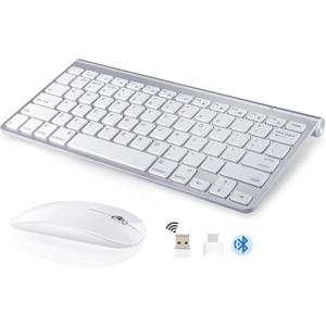 Wireless Keyboard and Mouse Compatible with iMac MacBook Air/Pro (Bluetooth and USB)