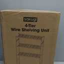 4-Tier Storage Shelves with 6 Hooks, 33.2" x 12.7" x 57.3", Black