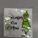 Whaline Christmas Cocktail Napkin Naughty or Nice Disposable Paper Napkin Xmas Drink Beverage Napkins for Home Dinner Buffet Xmas Tableware Party Supplies Decorations, 50 Pcs