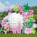 Renaiss 6x6ft White Golf Round Backdrop Covers for Photography, 3D Printing, Baby Shower, Birthday, Sports Club Events, Party Decors, Arch, Photo Booth Props