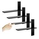 3/8" Thick Heavy-Duty Floating Shower Bench Brackets - 16" L x 2.5" W Wall Mount Bracket, Free Hanging T Shelf Support Brackets for Vanity, Granite Countertops, Dishwashers,Bench Seats (4-Pack)