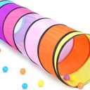 SweHouse Colorful Play Tent Tunnel for Babies, Toddlers, Kids - with Mesh Windows, Indoor Outdoor Pop Up Tunnel Toy Gift