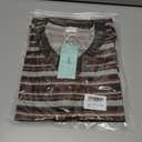 WIHOLL Sleeve Patchwork Shirts for Women Loose Fit V Neck Fall Outfits 2025 Trendy Sweaters Casual Tunic Tops (S)