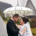 VIVI SKY Pagoda Peak Old-fashionable Ingenuity Umbrella Parasol (Ivory), 35 inch