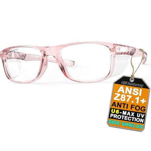HTS HUNTERSKY P11 Safety work Glasses Women Men Youth with Side Shields Z87 Anti Scratch Fog Resistant nurse medical surgical pickleball Indoor sports