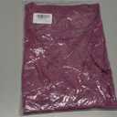 SOUWINEMYI Womens Cap Sleeve T Shirts V Neck Casual Tops Oversized T-Shirt Summer Trendy Lightweight Loose Fit Basic Tees (Wine Red, L)