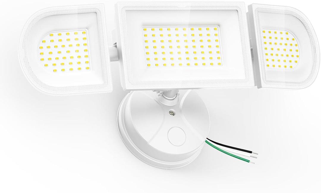 150W Flood Lights Outdoor Waterproof IP65, Exterior LED Floodlights with 3 Adjustable Heads, 15000LM Super Bright Security Lights Fixture, Outside Lights for House, Backyard (White)