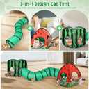 Tailtastic 3-in-1 Watermelon Cat Play Tunnel with Pop-Up Cube & Triangle Cat Tent, Interactive Toy Ball & Foldable Design - Easy Magic Tape Assembly Tunnels for Indoor Cats