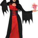 Morph Witch Costume Women, Wicked Costumes For Women, Halloween Costumes For Womens Adult (Large, Red)