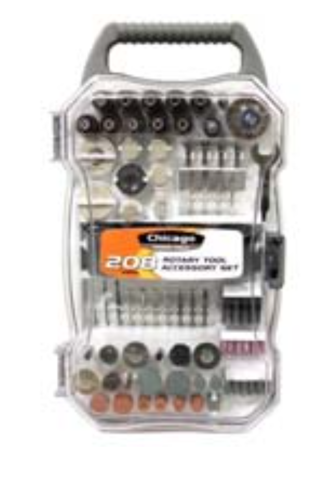 Chicago Power Tools 208 Piece Rotary Tool Accessory Set