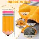 10.5 x 4.6 ft Large Pencil Classroom Rug Back to School Pencil Decorations Non Slip Classroom Carpet Runner Rug Preschool Kindergarten Soft Playmat 