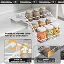 3-Tier Pull Down Spice Rack Organizer for Inside Cabinet Expandable Display Riser Shelf Seasoning Shelf (10.8IN/White)