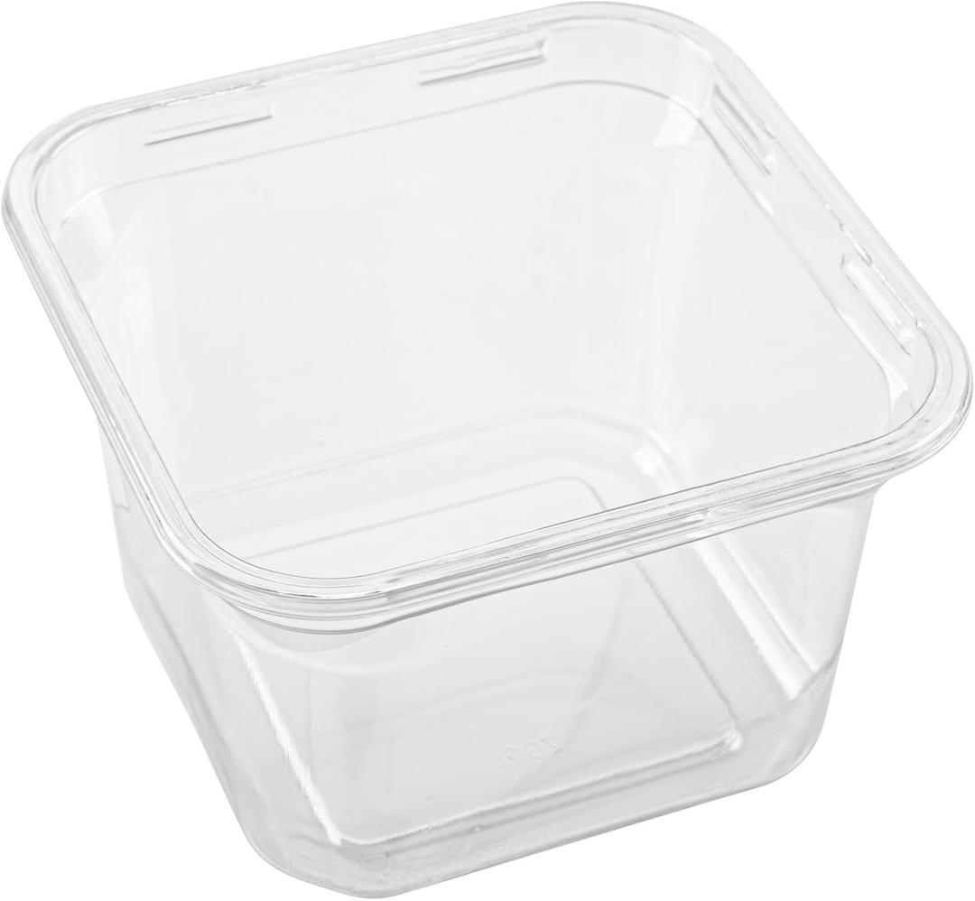 Restaurantware Deli Container 100 Pack of 16 oz Square Disposable Plastic Food Container Leak-Resistant Cold Snack Box Clear