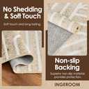 INGEROOM 6x9 Washable Area Rugs, Neutral Beige Geometric Area Rug for Living Room Bedroom, Modern Area Rug, Large Non-Slip Indoor Floor Carpet for High Traffic Areas, Kitchen, Dining Room