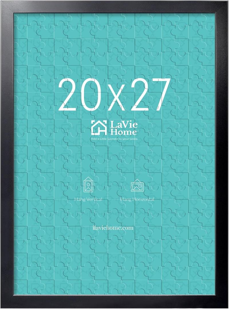 LaVie Home 20x27 Picture Frame Black, Puzzles Frame for Wall Decoration, Classic Black Minimalist Style Suitable for Decorating Houses, Offices, Hotels, Puzzles Posters Photos or Artwork1 Pack