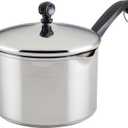 Farberware Classic Stainless Steel 3-Quart Covered Straining Saucepan - - Silver