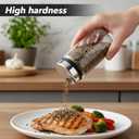 4Pcs Salt Pepper Shakers with Adjustable Outlet Holes, 7 oz Clear Glass Shaker Bottles, Salt Shakers for Kitchen, Spice Seasoning Cans for Kitchen Decor Home Restaurant BBQ Camping