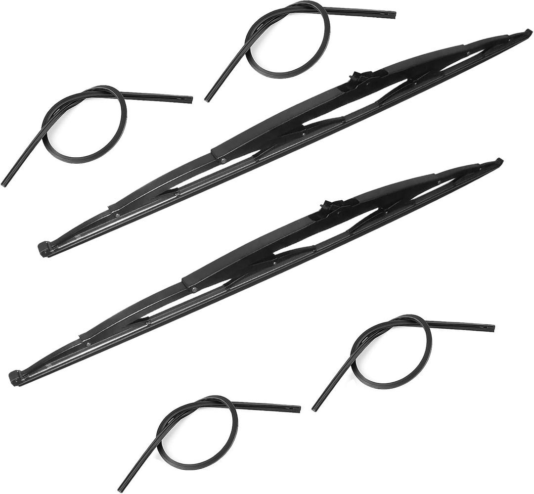 32 Wiper Blade for Rv or Motorhome rv Windshield Wipers 12mm 9mm J Hook with 2pcs Wiper Blades And 4 Pcs Rubber Refills 32"/32"