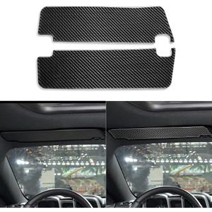 NVCNX Real Premium Carbon Fiber Compatible with Chevy/Chevrolet Camaro 2010-2015 2011 2012 2013 2014 Front Roof Top Sun Visor Cover Car Interior Trim Accessories 2PCs Black