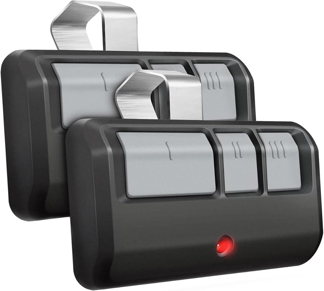 Universal Garage Door Opener Remote with Visor Clip - 2 Pack, Compatible with LiftMaster/Craftsman/Chamberlain 893LM 893Max 971LM 973LM 371LM 373LM, Black
