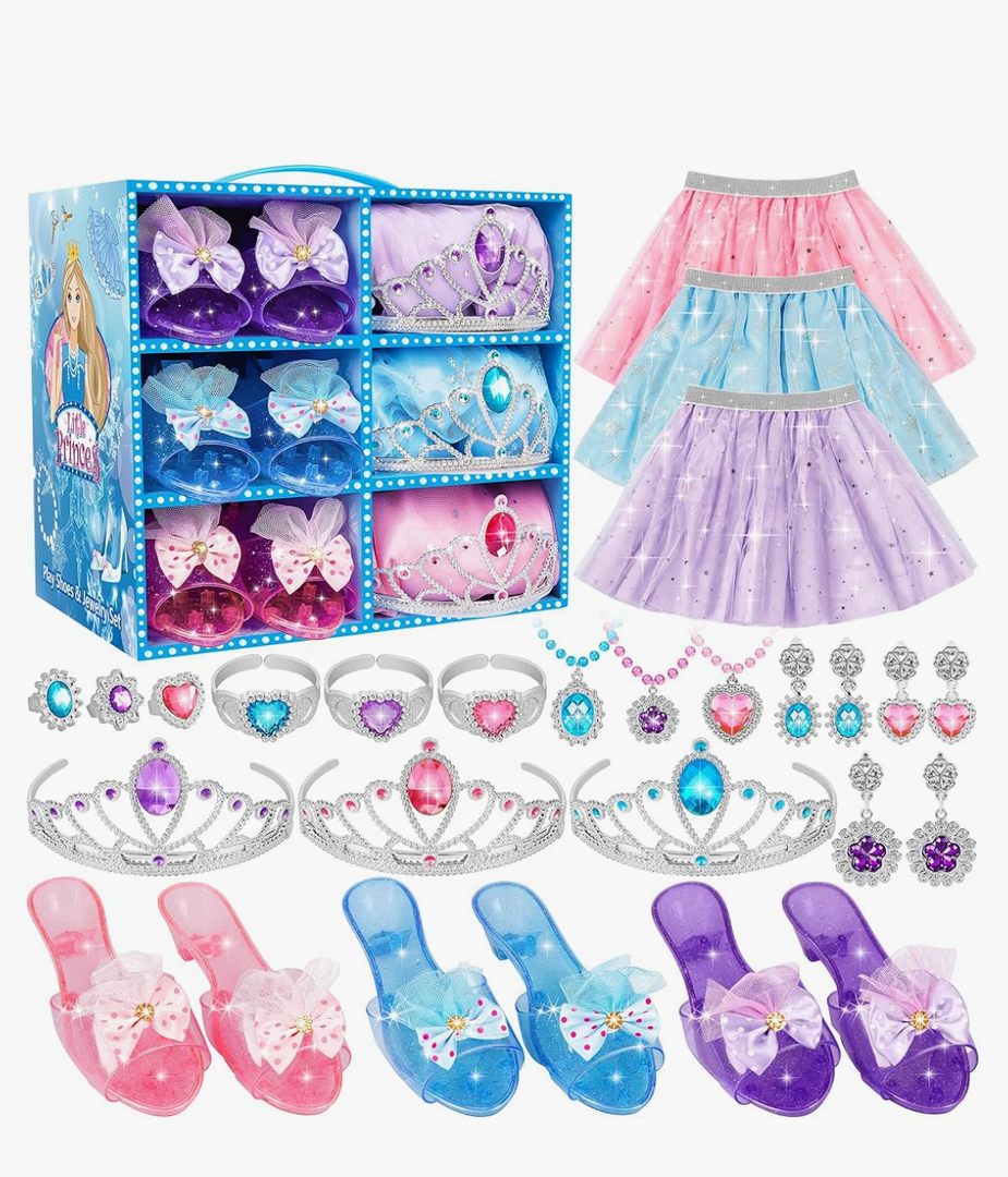 Princess Dress Up Toys & Jewelry Boutique,Girl Role Play Gifts,Kids Toys for 3-6 Years Girl Toddler ​B-Day Party Favors