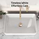 KES Bathroom Vessel Sink 20 Inch Above Counter Rectangular White Ceramic Countertop Sink for Cabinet Lavatory Vanity, BVS123S50, 19.88" X 13.4" X 4.1"