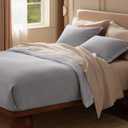 Bedsure Cotton Duvet Cover Queen - 100% Cotton Waffle Weave Grey Duvet Cover Queen Size, PureWoven Breathable Bedding Set for All Season, 3 Pieces, 90"x90"