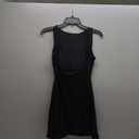 QINSEN Womens Open Back Tennis Dress Sleeveless Built in Shorts Golf Athletic Dress with Pockets (Small, Black)