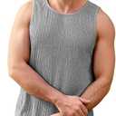 Men's Tank Tops Summer Sleeveless T Shirt Casual Ribbed Knit Muscle Basic Tee Shirts (Gray, XXL)