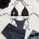Women's Bikini with Shorts Halter Sexy Modest Tummy Swimsuit Bathing Suit Athletic Comfort Holiday Vacation Outfits (Black, M)