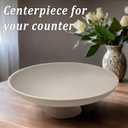 LIN CHUAN Large Decorative Bowl, Modern Resin Pedestal Bowl for Home Decor, Stylish Fruit Bowl for Kitchen Counter, Chic Key Holder for Entry Table, Beige