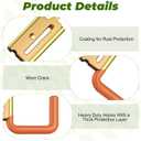 10 Pack E Track Large J Hooks,E-Track J Hanger for Trailer (2" Gold Hook) | Heavy Duty Steel E-Track/ X -Track J Hooks for Enclosed Trailer,Garage, Vans,Workshop,E Track Accessories