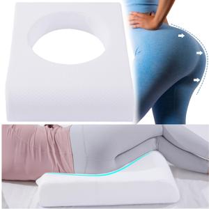 HOMBYS BBL Pillow After Surgery for Sleeping,High Density Foam Butt Pillow,Brazilian Butt Lift Pillow Post Surgery Recovery for Sleeping,BBL Chair with Hole (White)