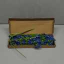 Set of 10 Silk Flowers with Long Stems Artificial Flower for Tall Vase Outdoors Fake Babys Breath Bouquet Faux Floral Wedding Party Decoration Home Indoor Table Centerpiece Decor (Blue)
