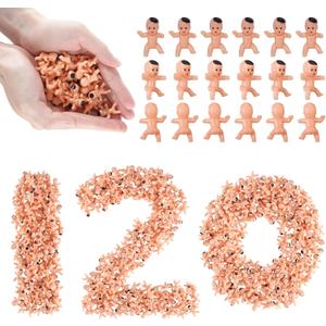 120 PCS Plastic Babies for Games, 1 Inch Mini Babies Bulk for Baby Shower Game, Tiny Baby Figurines for My Water Broke Ice Cube Game, King Cake Babies for Party Decorations