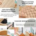 Ermonn Womens Platform Wedge Sandals Espadrilles Braided Open Toe Slip On Summer Mule High Heels (Black)