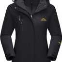 MAGCOMSEN Women's 3-in-1 Winter Coats Snow Ski Jacket Waterproof Windproof Fleece Lined Winter Jacket Parka (X-Large, Pure Black)