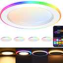 CLOUDY BAY [4 Pack] 6 Inch RGB Smart Recessed Lighting with Gradient Accent Light and Night Light,2700K~6500K,15W Recessed Lights Ultra-Thin Downlight Compatible with Alexa and Google Home Assistant