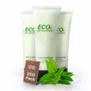 ECO Amenities Travel Size 1oz Body Wash (BULK 200 Pack) - 30ml Bulk Hotel Body Wash Supplies for Guests - Green Tea Scent Eco body wash for woman, Body wash for men, Biodegradable Container