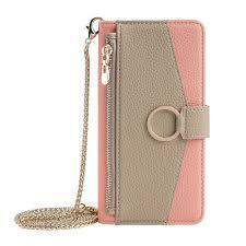 Kimiyaki Leather Phone Case for Samsung Galaxy S25 Ultra Wallet Cover with Mirror, Flip Cover Card Slot, Crossbody Strap, Zipper Pocket Cases for Women(Pink)