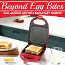 SugarWhisk Egg Bite Maker with 2 Silicone Egg Molds for Breakfast Sandwiches, Breakfast Maker, Omelet Pan, Healthy Snacks or Desserts, Red