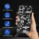 Case for Samsung Galaxy S24 Plus,Hybrid Heavy Duty 2 in 1 Full Body Rugged Shockproof Protection Glossy Case for Samsung Galaxy S24 Plus - Dark Gothic Bats