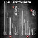 SEDY 9-Piece Socket Extension Bar Set, 1/4" & 3/8" Drive Ratchet Extensions 2", 3", 4", 6", 8" & 10" with Universal Joints, CR-V Steel for Tight Spaces