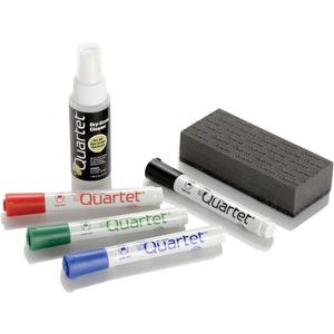 Quartet Dry Erase Marker Kit, Whiteboard Markers, Chisel Tip, Assorted Classic Colors, 4 Pack, Includes 1 Board Eraser and Spray Cleaner (51-659672QA)