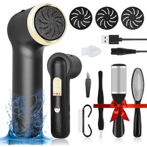 LAVAED Electric Callus Remover for Feet Rechargeable Foot Filer Electronic - IPX7 Waterproof Electric Foot Sander Pedicure Kit Rechargeable Upgrade High Power & LED Display for Cracked Heels Dead Skin