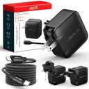 JSAUX 65W USB C Charger for Nintendo Switch 2, Powers in TV Mode, with EU/UK Plug & 6.6FT Cable, GaN PD Fast Charge for ROG Xbox Ally, Steam Deck, ROG Ally, iPhone 17, Galaxy, Tablet & Laptop – Black